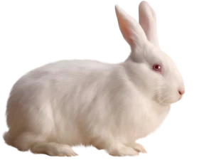 Pristine White Rabbit Clipart: Soft Fur and Delicate Details in Studio Setting