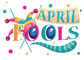 Whimsical April Fools' Day Clipart with Playful Typography and Jester Elements