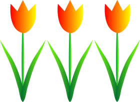 Cheerful Tulip Garden Spring Floral Clipart Illustration Design