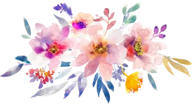 Delicate Watercolor Spring Floral Arrangement Clipart with Soft Pastel Blooms