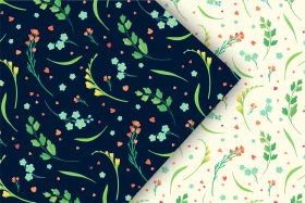 Enchanting Spring Garden Floral Clipart with Delicate Botanical Patterns