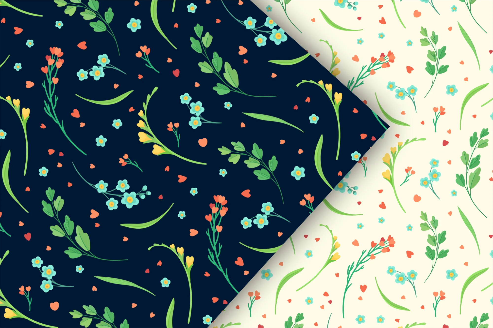 Enchanting Spring Garden Floral Clipart with Delicate Botanical Patterns