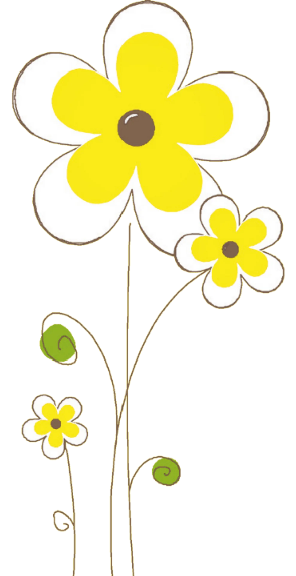 Whimsical Spring Daffodils Clipart with Playful Yellow Blooming Flowers