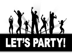 Dynamic Silhouettes Dance Party Clipart - Energetic Celebration of Movement and Joy