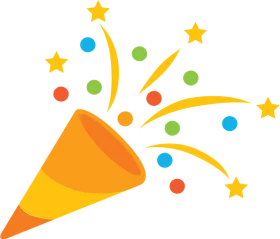 Festive Celebration Explosion: Colorful Party Popper Clipart Design