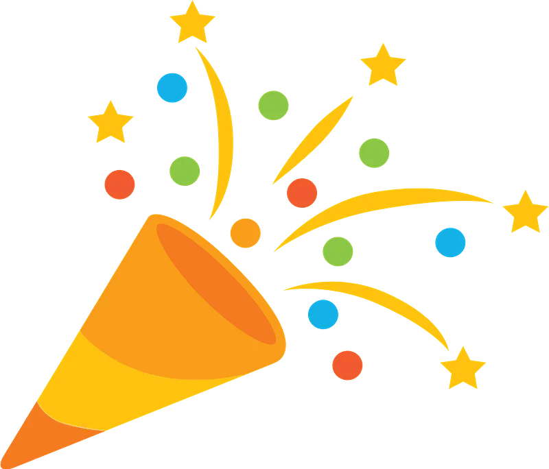 Festive Celebration Explosion: Colorful Party Popper Clipart Design