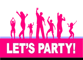 Dynamic Silhouettes Party Clipart - Energetic Dance Celebration Design