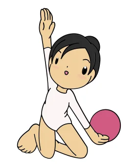 Adorable Young Gymnast Clipart Illustration with Pink Ball