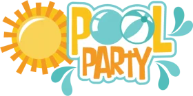 Cheerful Summer Pool Party Celebration Tropical Clipart Design