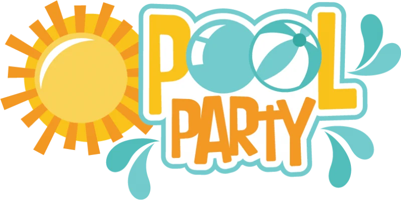 Cheerful Summer Pool Party Celebration Tropical Clipart Design