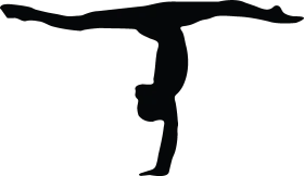 Dynamic Black Silhouette of Gymnast Performing Artistic Balance Clipart