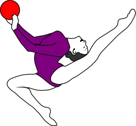 Dynamic Rhythmic Gymnastics Clipart Featuring Elegant Ball Performance Pose