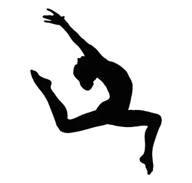 Dynamic Silhouette of a Graceful Gymnast Performing an Artistic Leap Clipart
