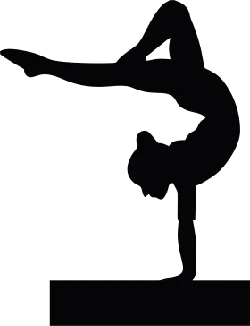 Dynamic Silhouette of Gymnast Performing Elegant Balancing Handstand Clipart