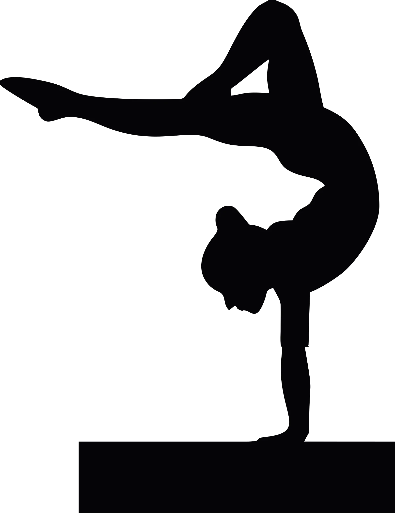 Dynamic Silhouette of Gymnast Performing Elegant Balancing Handstand Clipart