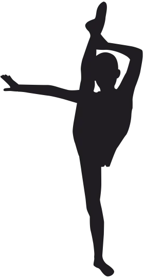 Elegant Gymnast Silhouette Performing Dynamic Balance Pose Clipart