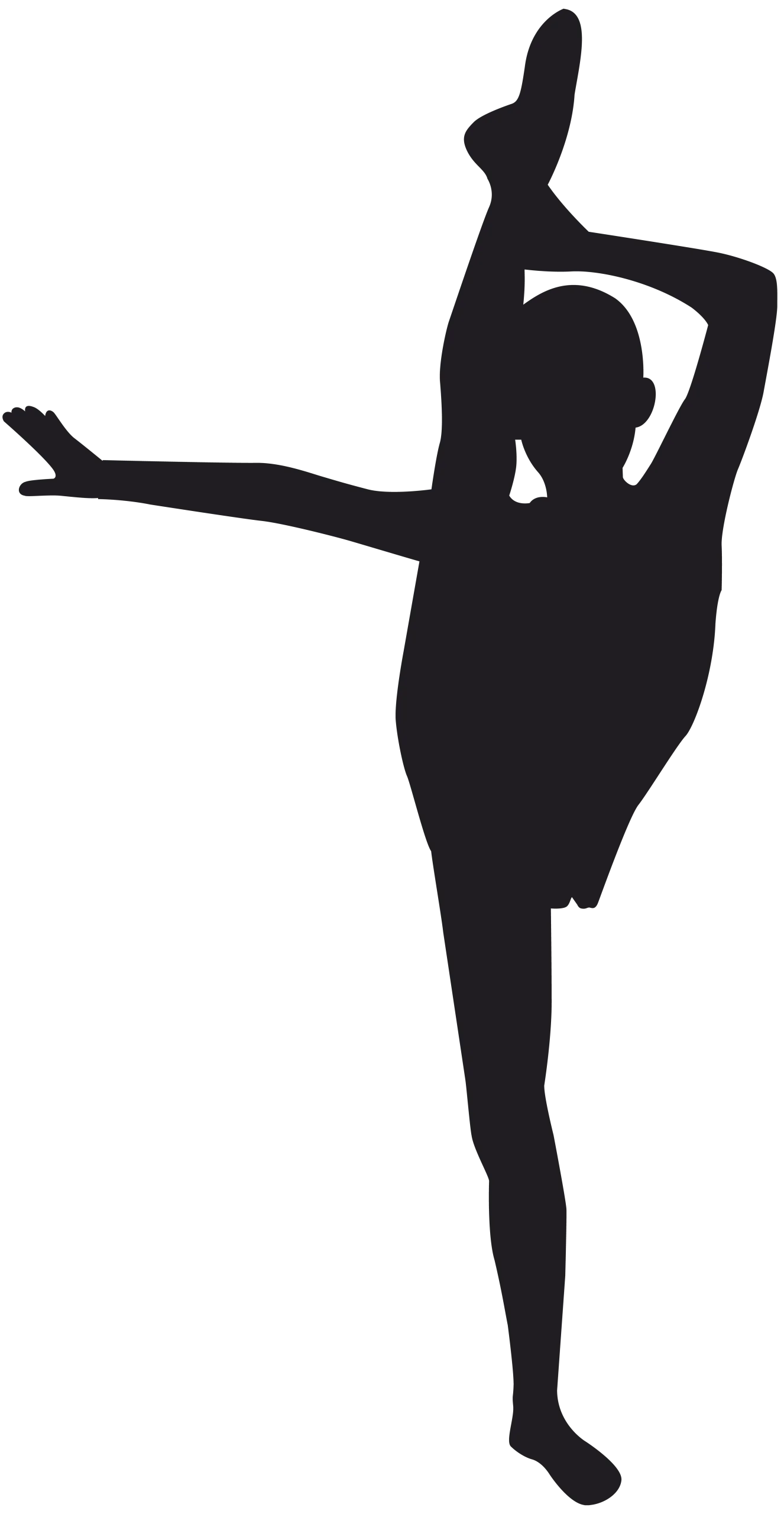 Elegant Gymnast Silhouette Performing Dynamic Balance Pose Clipart
