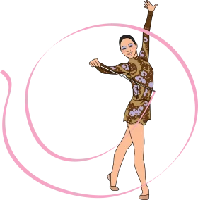 Elegant Rhythmic Gymnastics Performance Clipart Illustration with Dynamic Pose