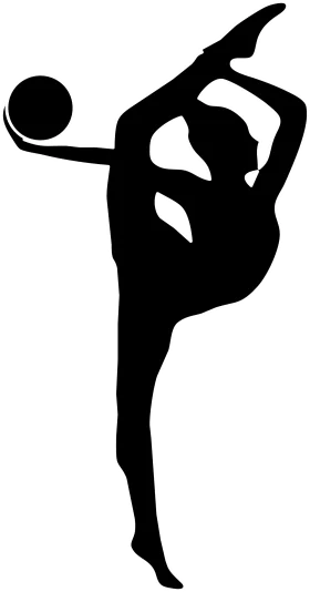 Elegant Rhythmic Gymnastics Silhouette Clipart - Dynamic Movement and Grace