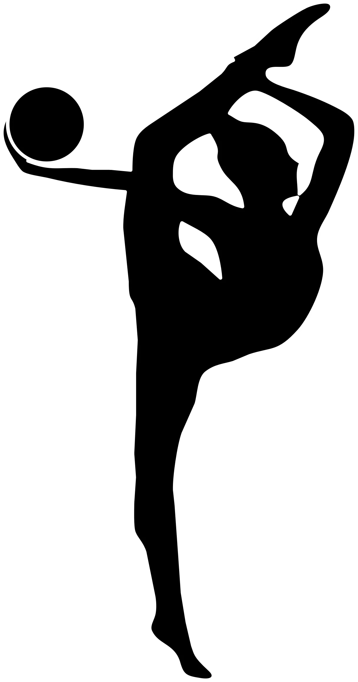 Elegant Rhythmic Gymnastics Silhouette Clipart - Dynamic Movement and Grace