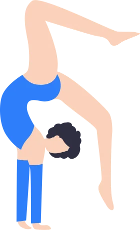 Flexible Gymnast Performing Dynamic Backbend Arch Clipart Illustration