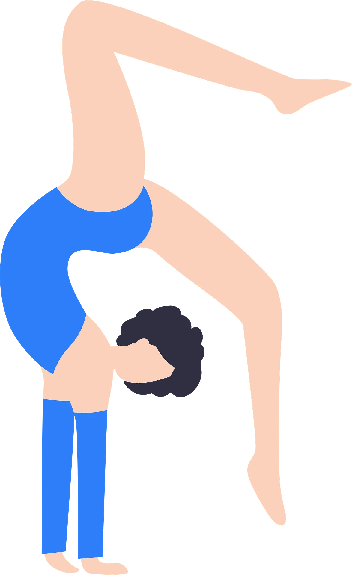 Flexible Gymnast Performing Dynamic Backbend Arch Clipart Illustration