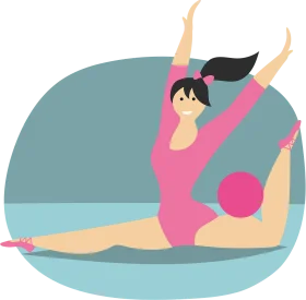 Graceful Gymnast in Pink Performance Gymnastics Stylized Clipart Illustration