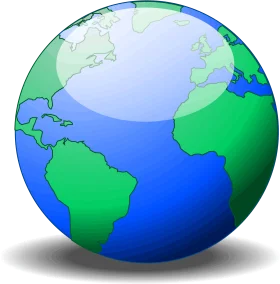 Serene Blue and Green Planet Earth Globe Simplified Clipart Illustration