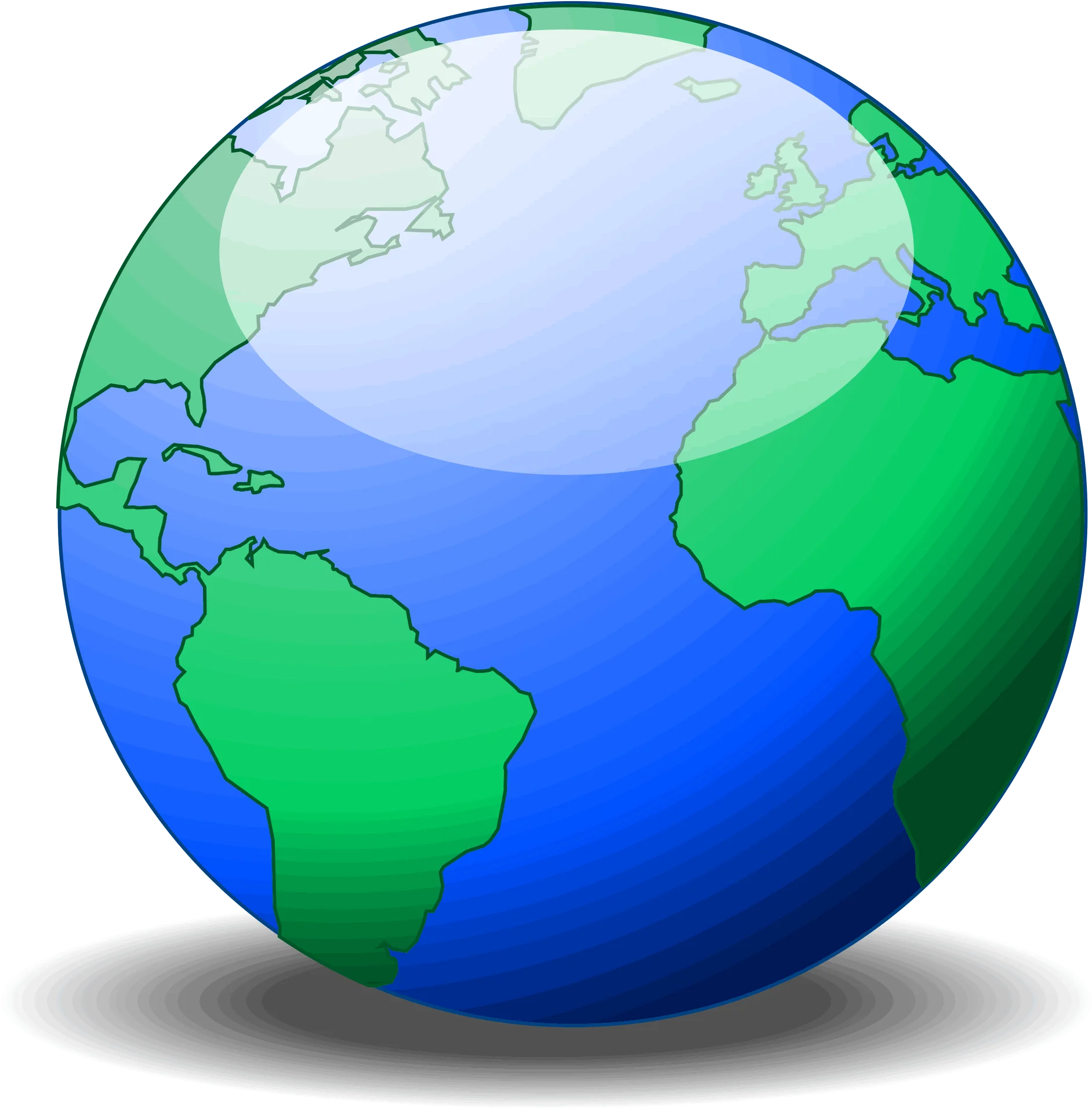 Serene Blue and Green Planet Earth Globe Simplified Clipart Illustration
