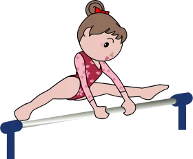 Young Gymnast Performing Graceful Balance Beam Routine Cartoon Clipart Illustration