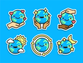 Adorable Earth Clipart Collection: Global Environment Emotions and Scenes