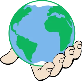 Caring Hands Gently Cradling Planet Earth - Environmental Sustainability Clipart