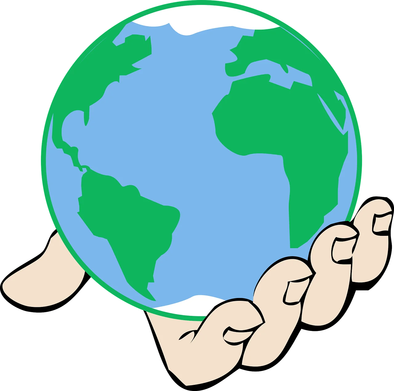 Caring Hands Gently Cradling Planet Earth - Environmental Sustainability Clipart