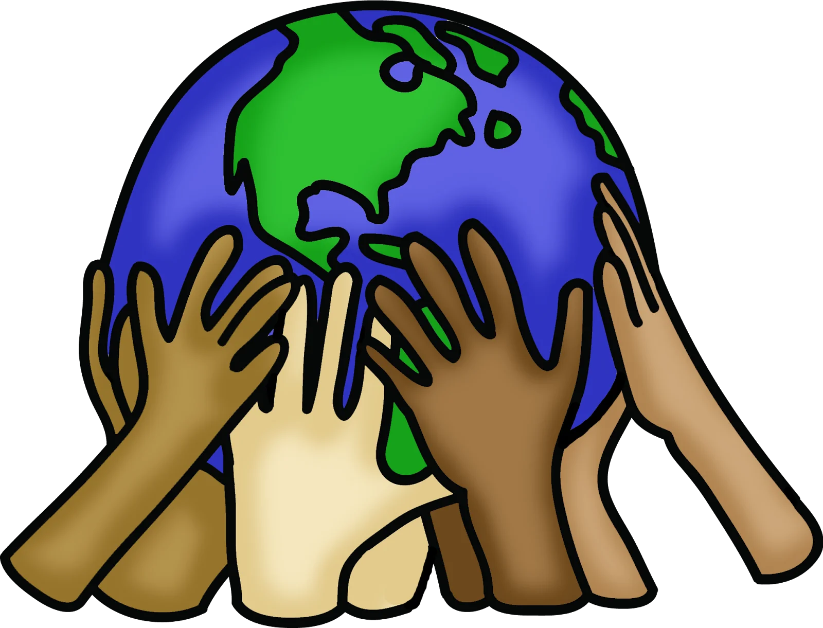 Compassionate Hands Supporting the Global Environment Earth Day Awareness Clipart