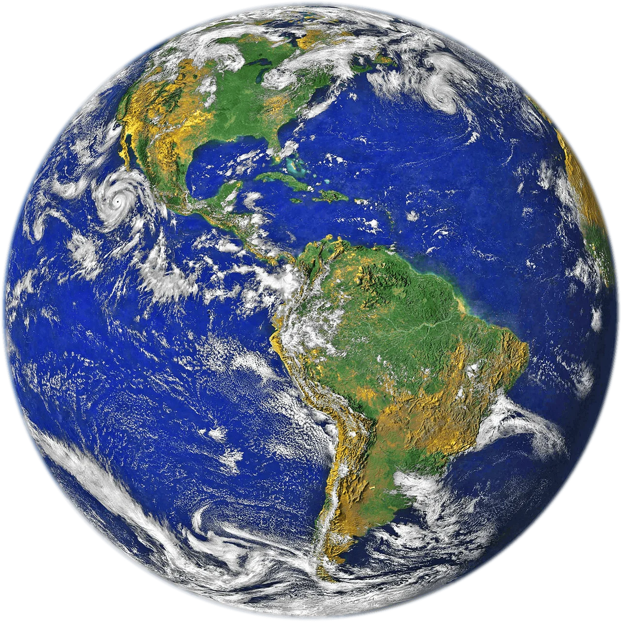 Detailed Global Perspective Clipart: Realistic Blue Marble Earth Visualization