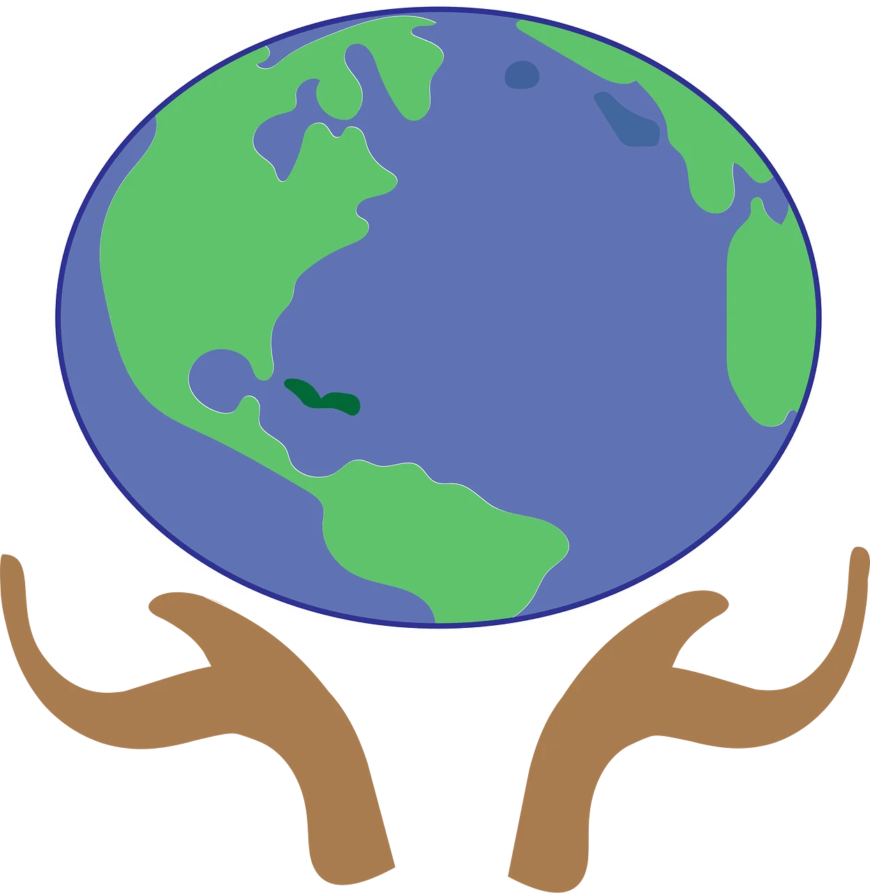 Gentle Hands Cradling Planet Earth - Sustainable Environment Clipart Design
