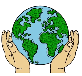 Gentle Hands Embracing Global Environment Preservation Earth Clipart Illustration