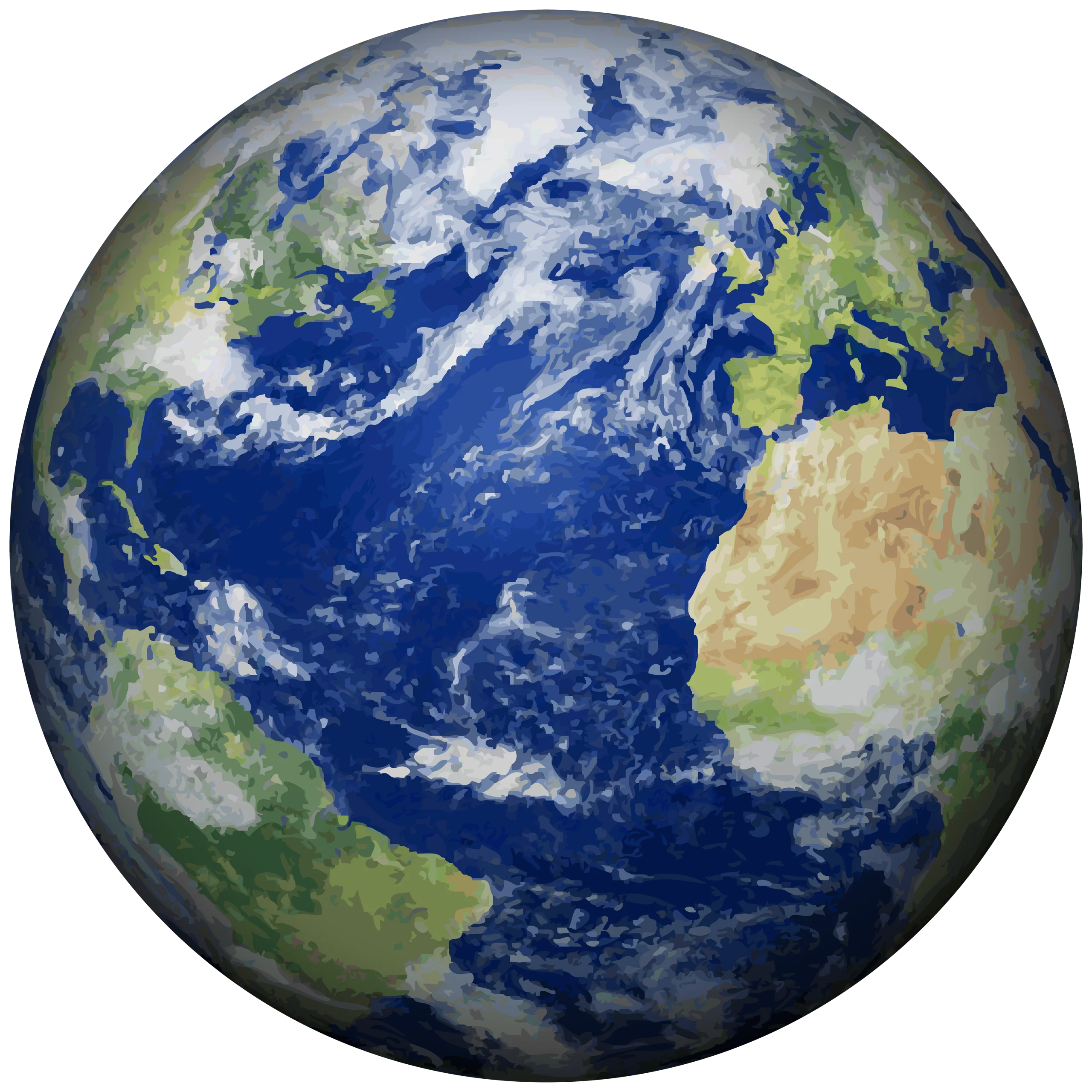 Realistic Planet Earth Global Sphere Clipart Illustration of Our Blue Marble