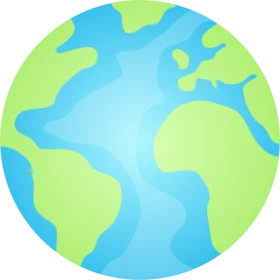 Simplified Earth Clipart: Soft Blue and Green Global Representation
