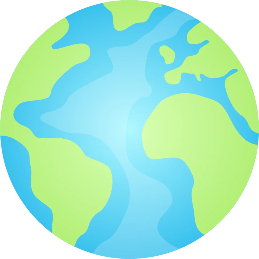 Simplified Earth Clipart: Soft Blue and Green Global Representation