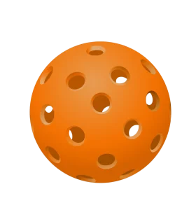 Bright Orange Perforated Pickleball Clipart Illustration with Multiple Holes
