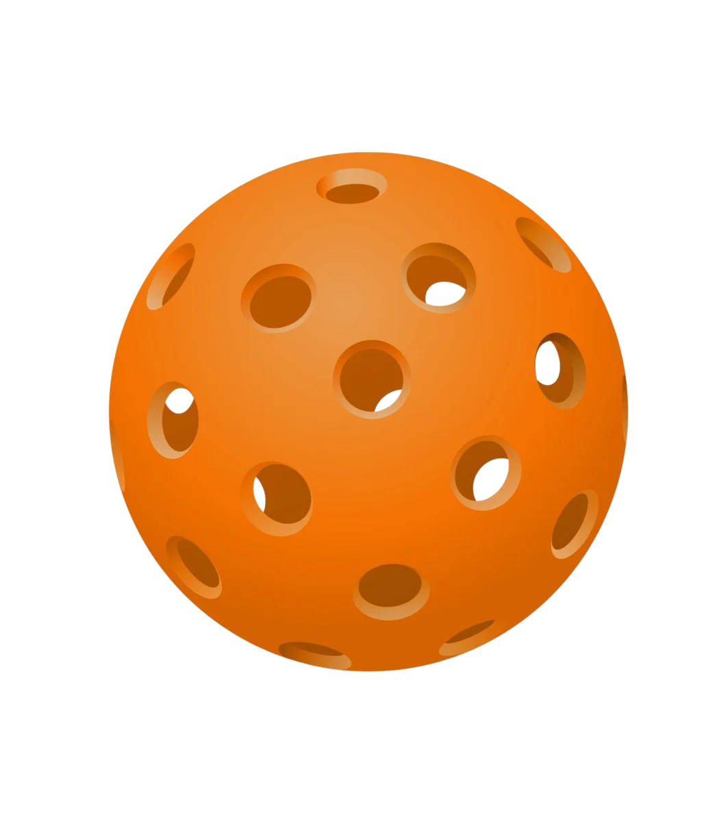 Bright Orange Perforated Pickleball Clipart Illustration with Multiple Holes