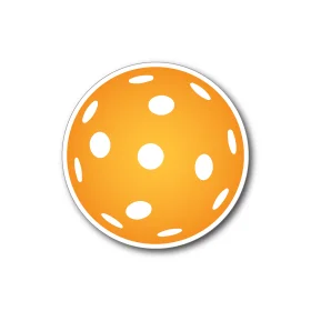Bright Orange Pickleball Clipart Icon with Distinctive Perforated Design