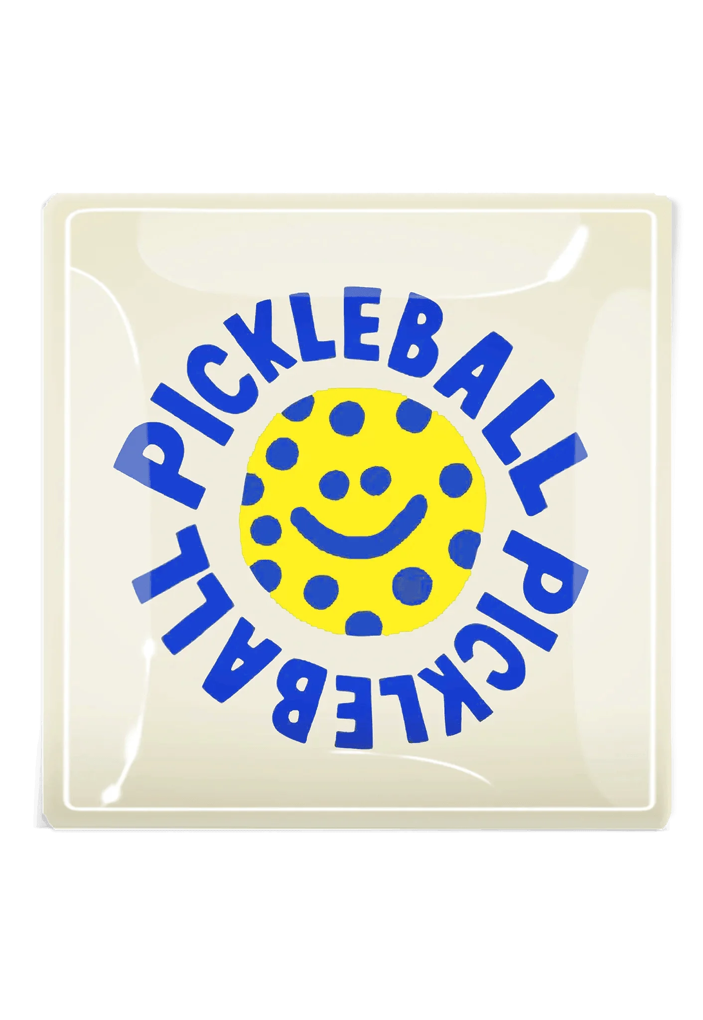 Cheerful Pickleball Clipart Smiley Paddle Design with Bold Typography
