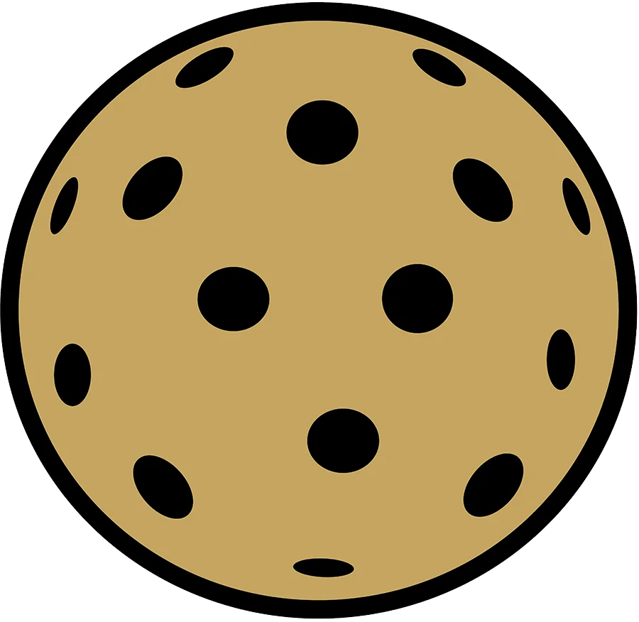 Classic Pickleball Clipart Design with Black Holes on Sandy Beige Background