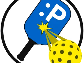 Dynamic Pickleball Paddle and Perforated Ball Clipart Design in Bold Colors