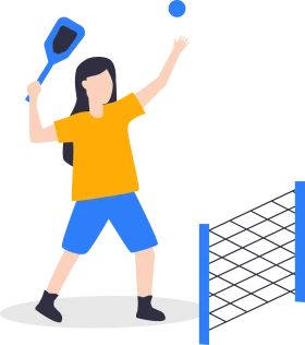 Dynamic Pickleball Player Clipart Illustration with Paddle and Ball Action