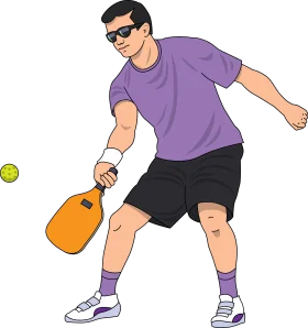Dynamic Pickleball Player in Action Clipart - Sporty Athletic Stance