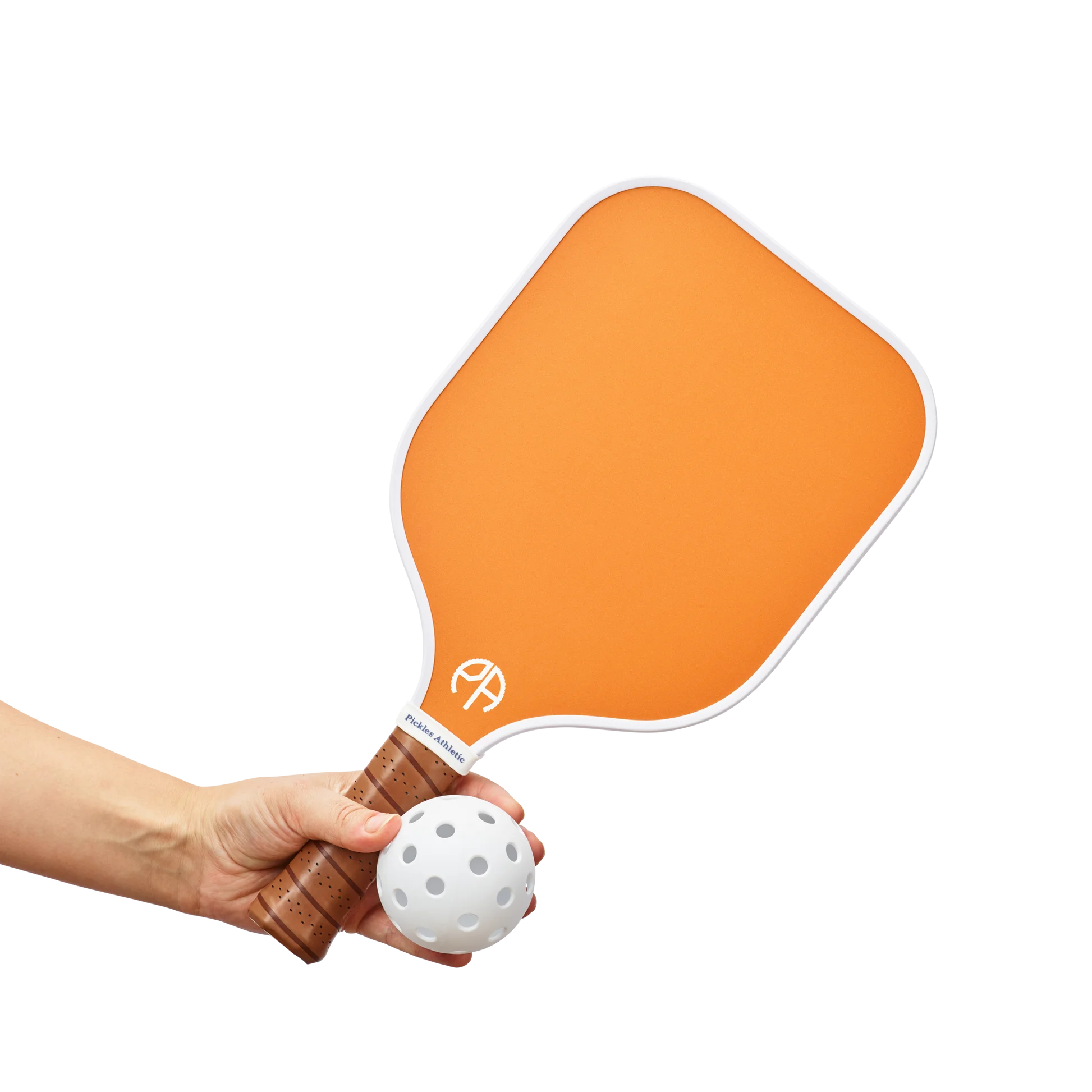 Energetic Orange Pickleball Paddle and Perforated Ball Clipart Illustration
