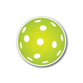Lime Green Pickleball Clipart Icon with Distinctive White Perforation Spots